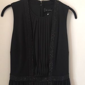 St. John NWT black Embellished Dress size 6